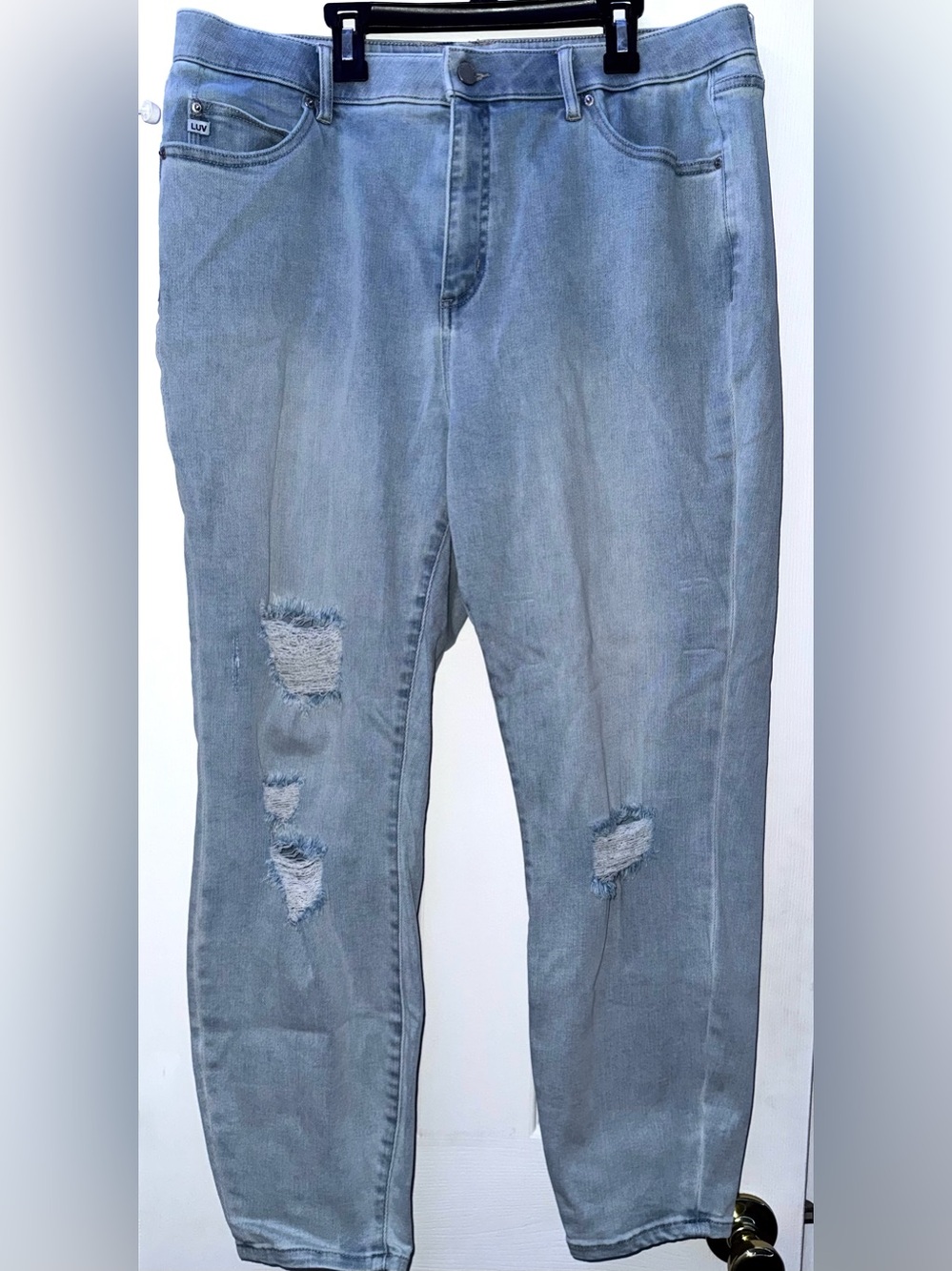 Light Blue High-Rise Distressed Women's Jeans